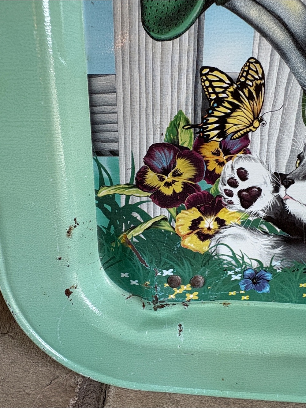 Vintage 1980s Ross Avidon cat metal lap tray - Picture 2 of 11